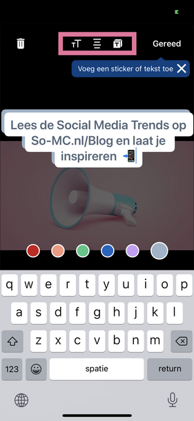 LinkedIn story stickers toevoegen