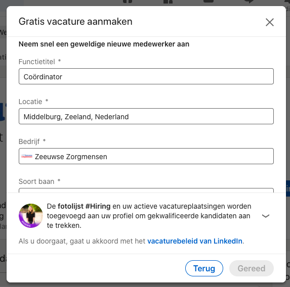 Gratis vacature plaatsen op Linkedin #Hiring