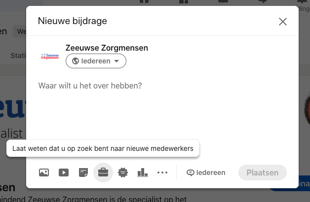 Vacature plaatsen op LinkedIn