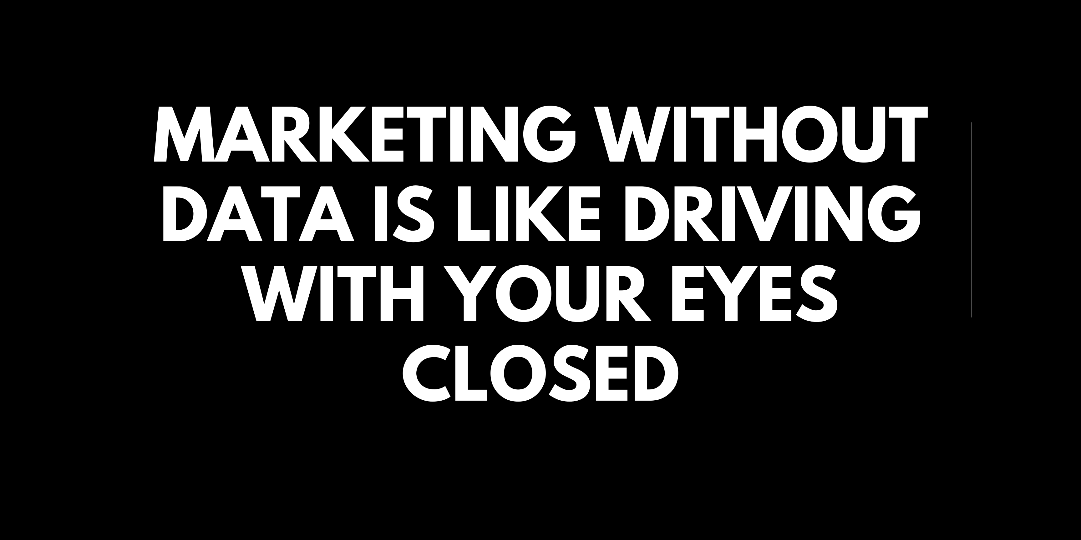 Marketing without data is like driving with your eyes closed