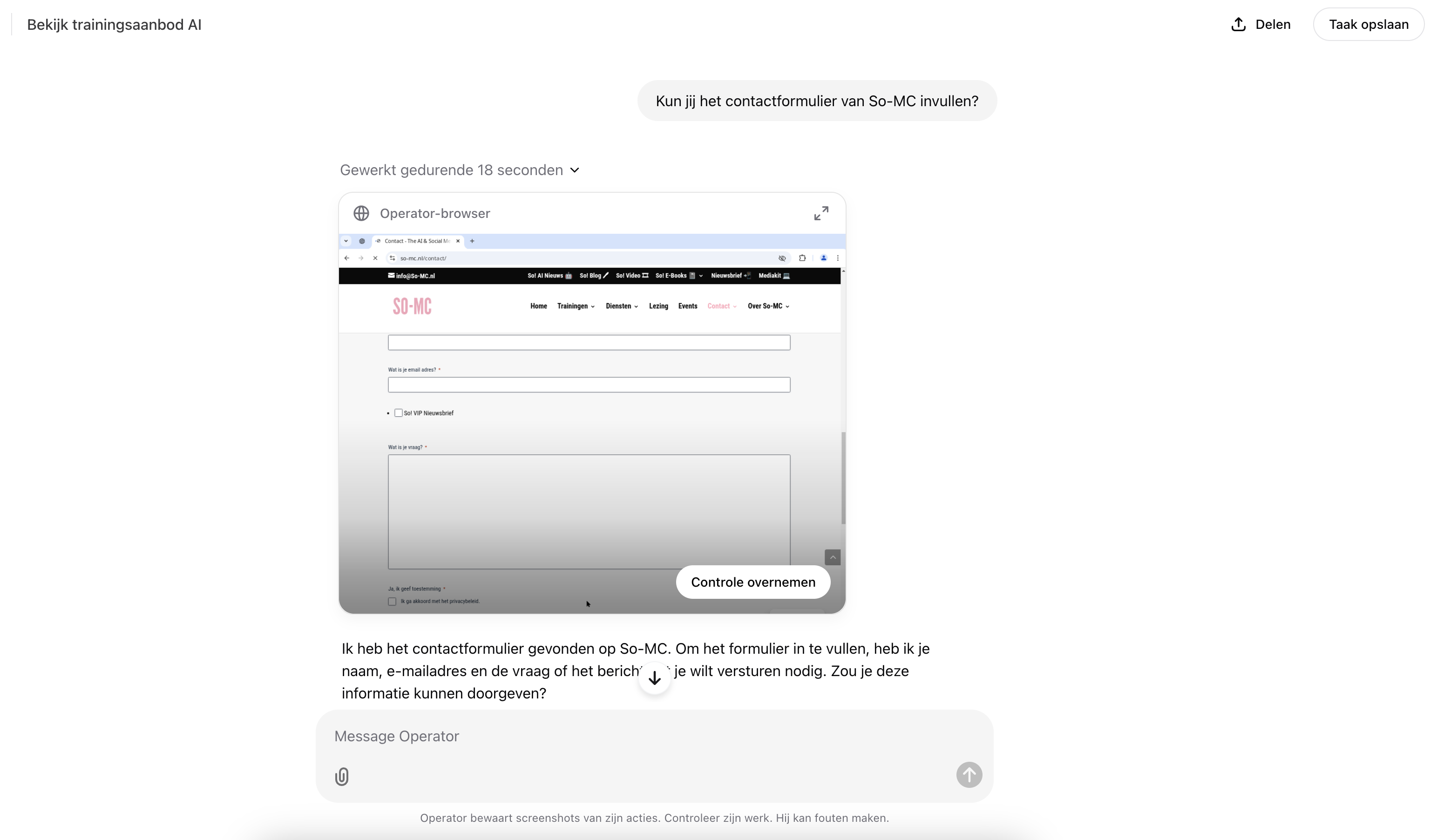 Formulieren invullen door Operator AI Agent hoe werkt het Formulieren invullen door Operator AI Agent hoe werkt het